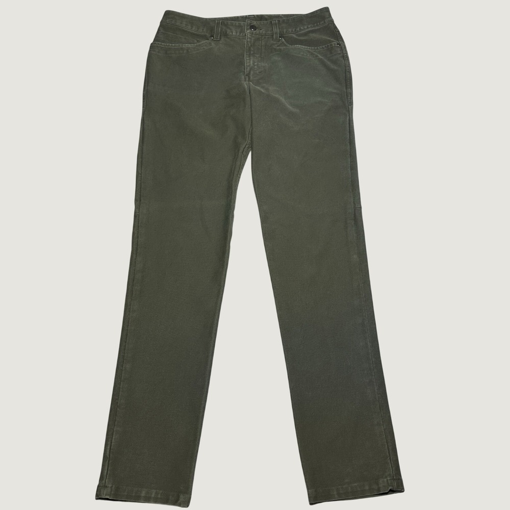Lululemon ABC Slim Utilitech Pants Mens 31x34 Olive Green Stretch Jean Active